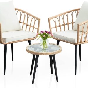 Outdoor Wicker Furniture Set, All-Weather Rattan Chairs
