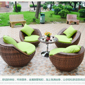 Rattan Outdoor Furniture, Open-air Balcony, Café, Hotel Table and Chair Five-piece Set